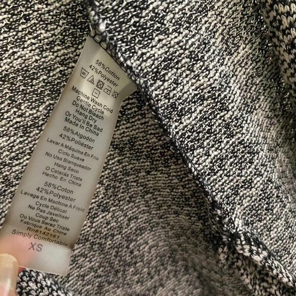 LulaRoe Women's Side Slit Marled Gray Knit Joy Long Line Duster Vest Size XS - Picture 5 of 6